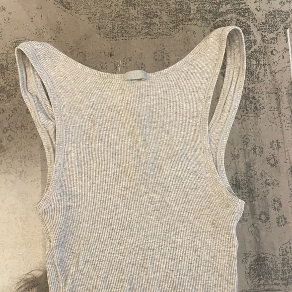 Gray Cotton Ribbed Tank - Picture 4 of 9